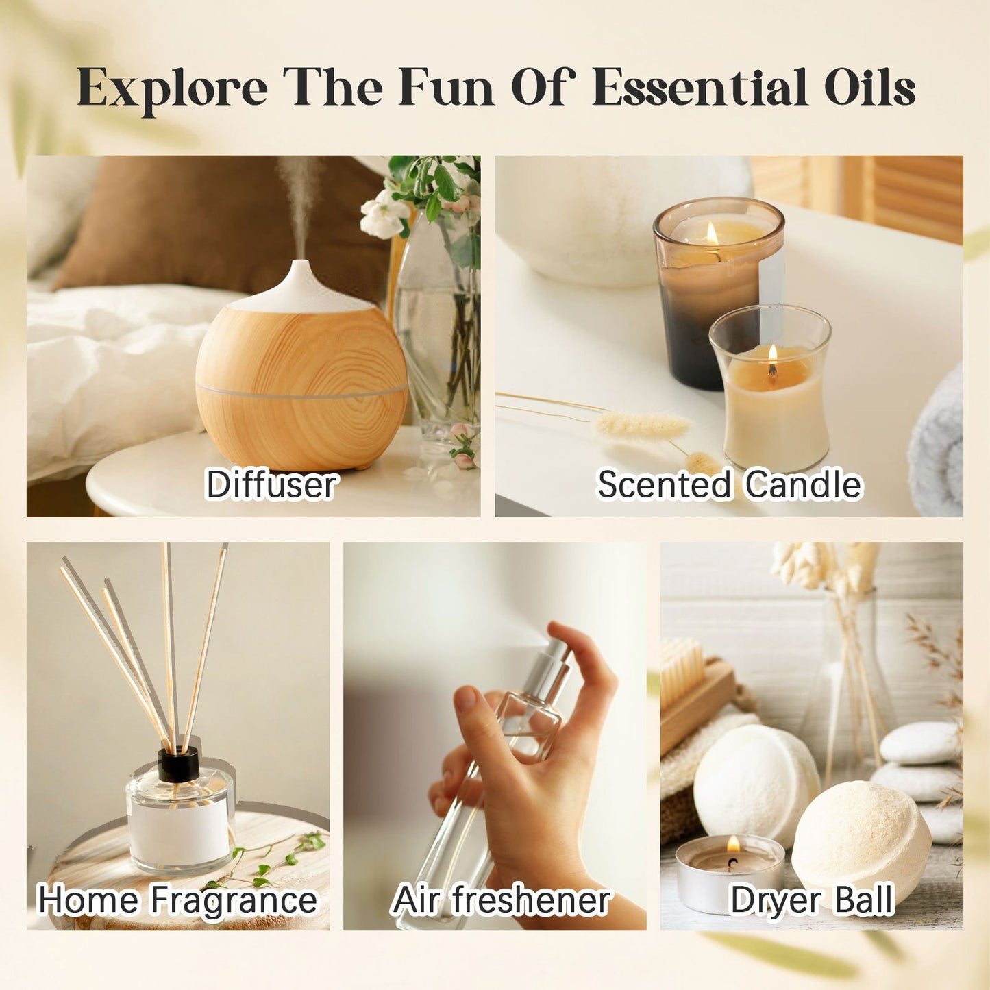 TOTATUIT Essential Oils Gift Set For Diffuser Sandalwood Lavender