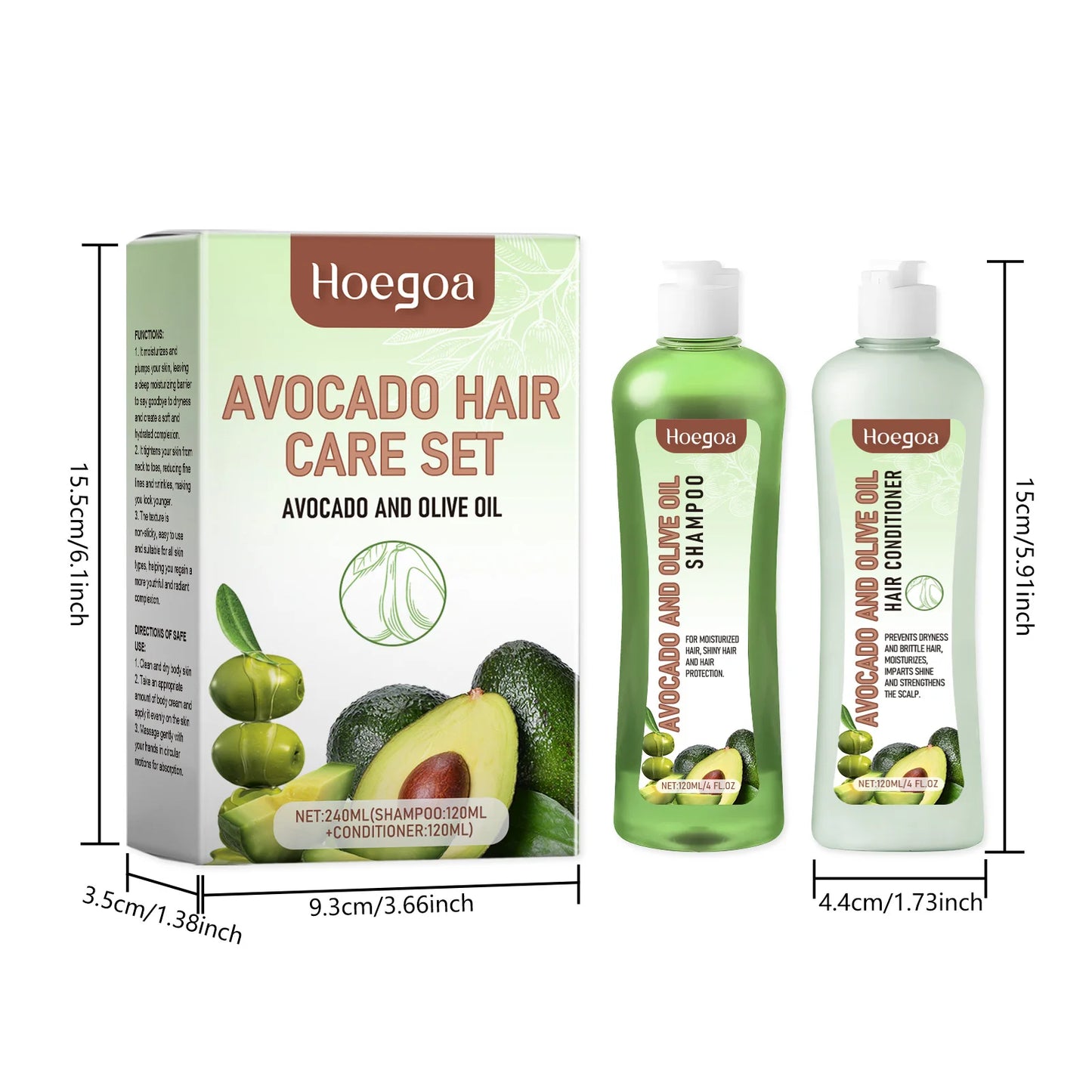 Hoegoa Avocado Hair Cleaner Set For Scalp Care And Dandruff