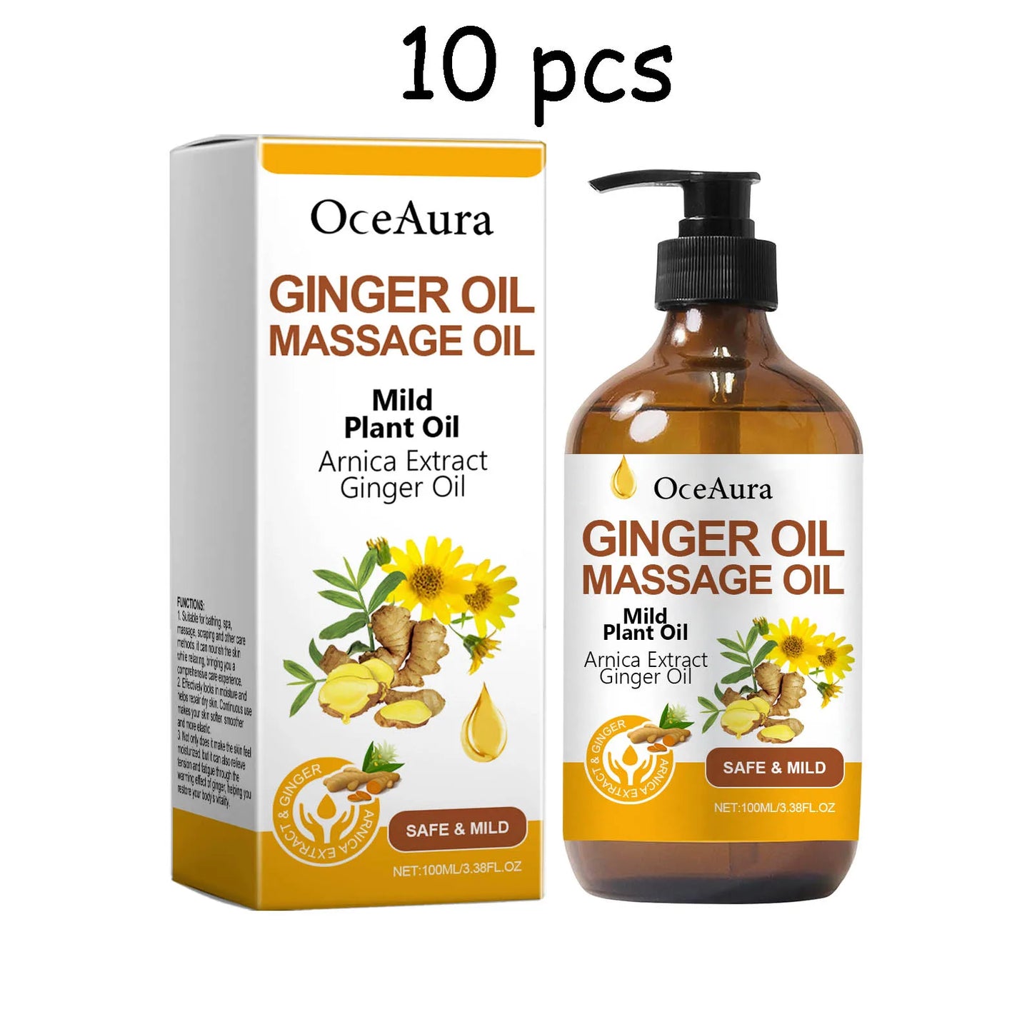 Ginger Body Massage Oil For Skin Elasticity And Sagging Relief