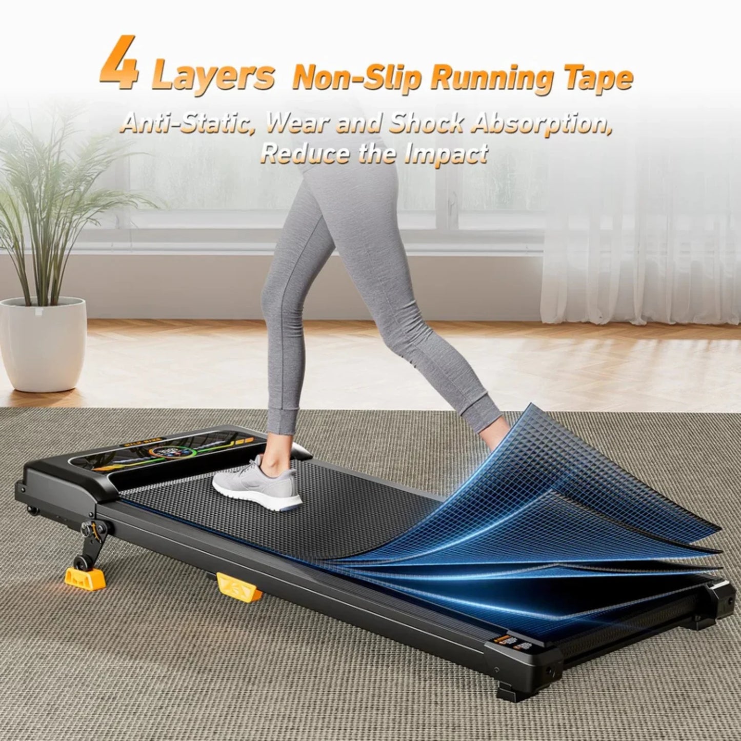 NONEDriving Portable Incline Walking Pad Under Desk Treadmill LED Display
