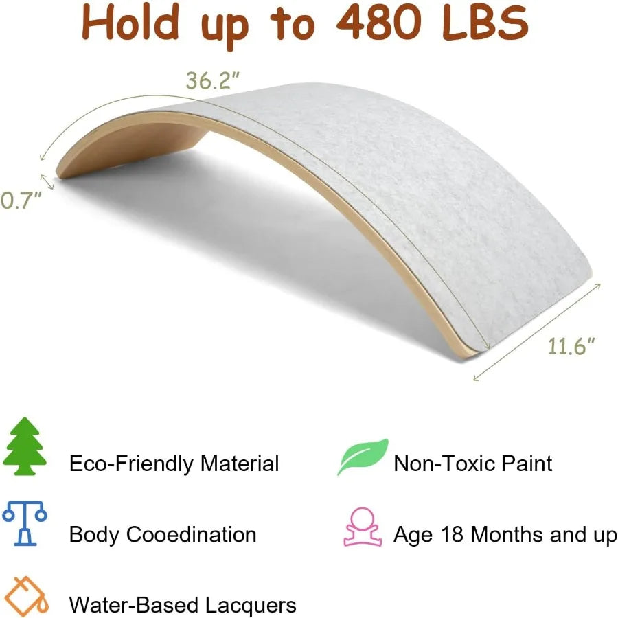 SHXI Wooden Wobble Balance Board Natural Wood