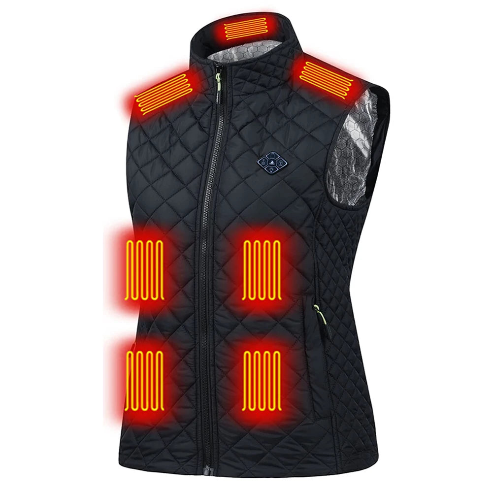 NONECN 21 Zone USB Heated Vest Cotton Jacket For Women