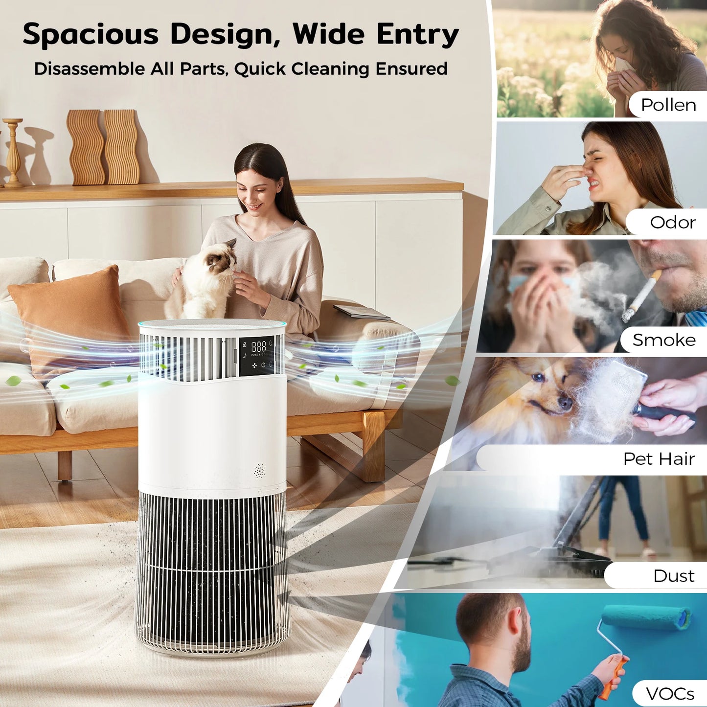P2 Air Purifier For Pet Allergy Sufferers With H13 Filter