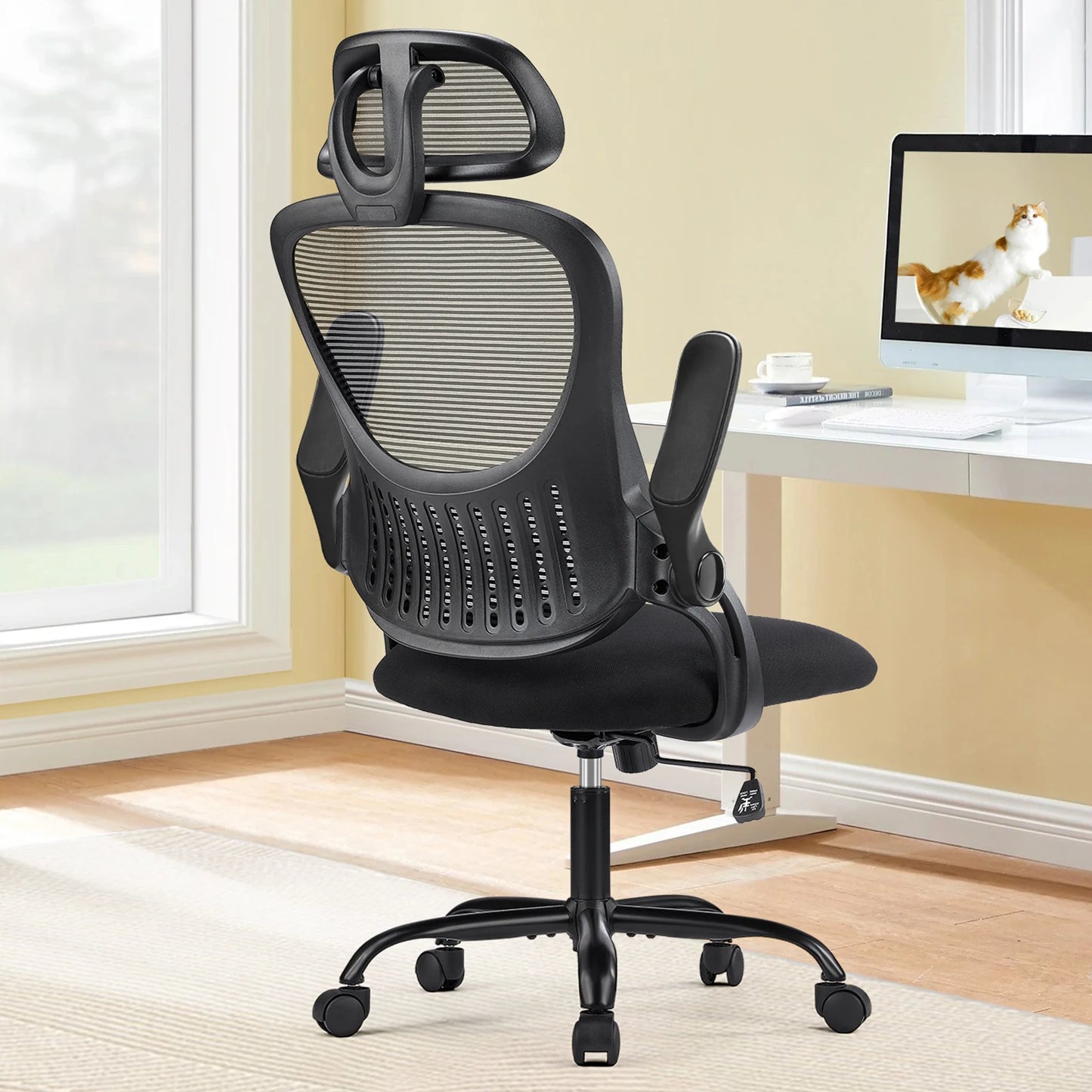 JHK Mesh Ergonomic Office Chair With Flip Up Lumbar Support