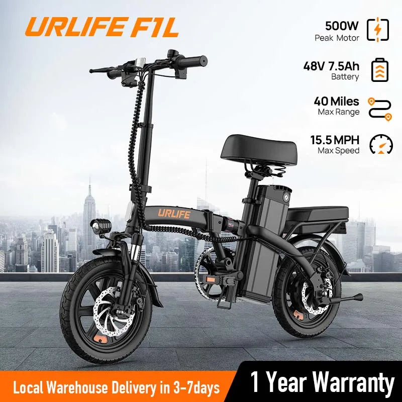 URLI Foldable Electric Bicycle For Adults With 500W Peak Motor