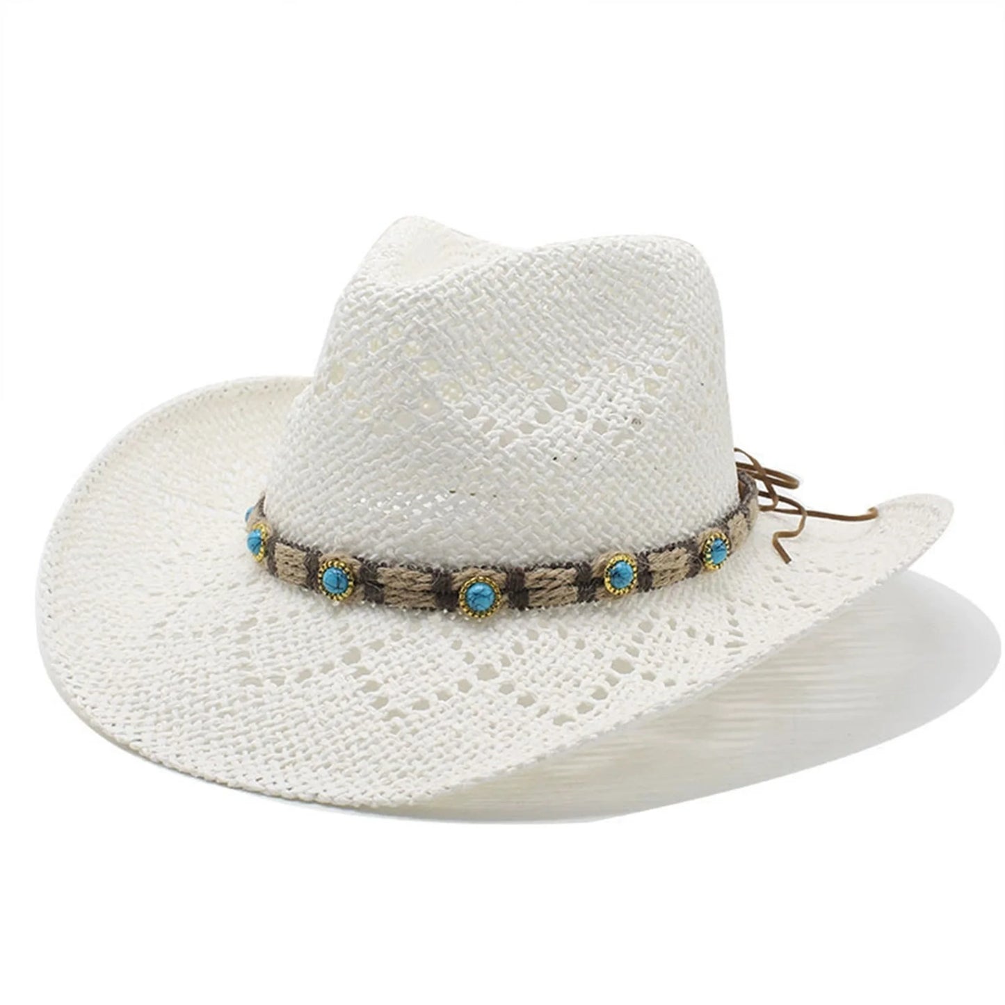 Chic Straw Sun Hat With Stylish Strap Breathable Wide Brim