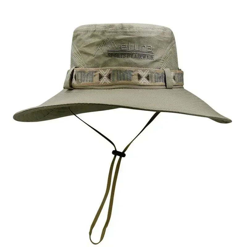 Outdoor UV Protection Wide Brim Bucket Hat for Hiking