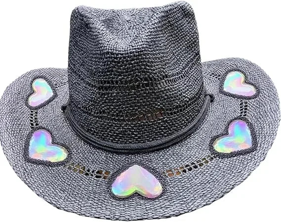 Cowgirl Straw Prism Hat Handwoven Shapeable Brim Sun Hat Women