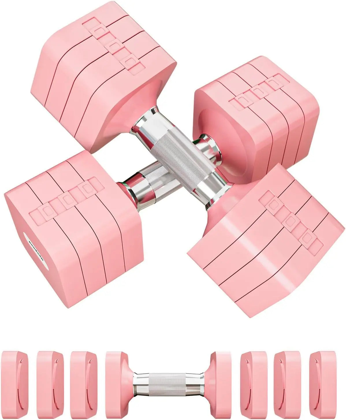 Adjustable Dumbbell Set 15 To 50 Lb For Home Gym Strength Training