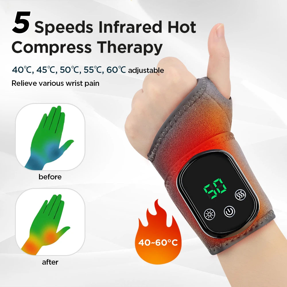 Agdoad Electric Heating Wrist Massager and Brace for Pain Relief