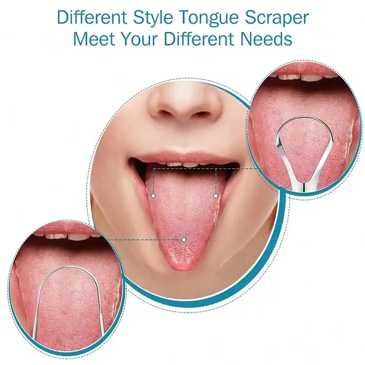 YJYIBEI Non-Slip Tongue Scraper Stainless Steel Portable Case