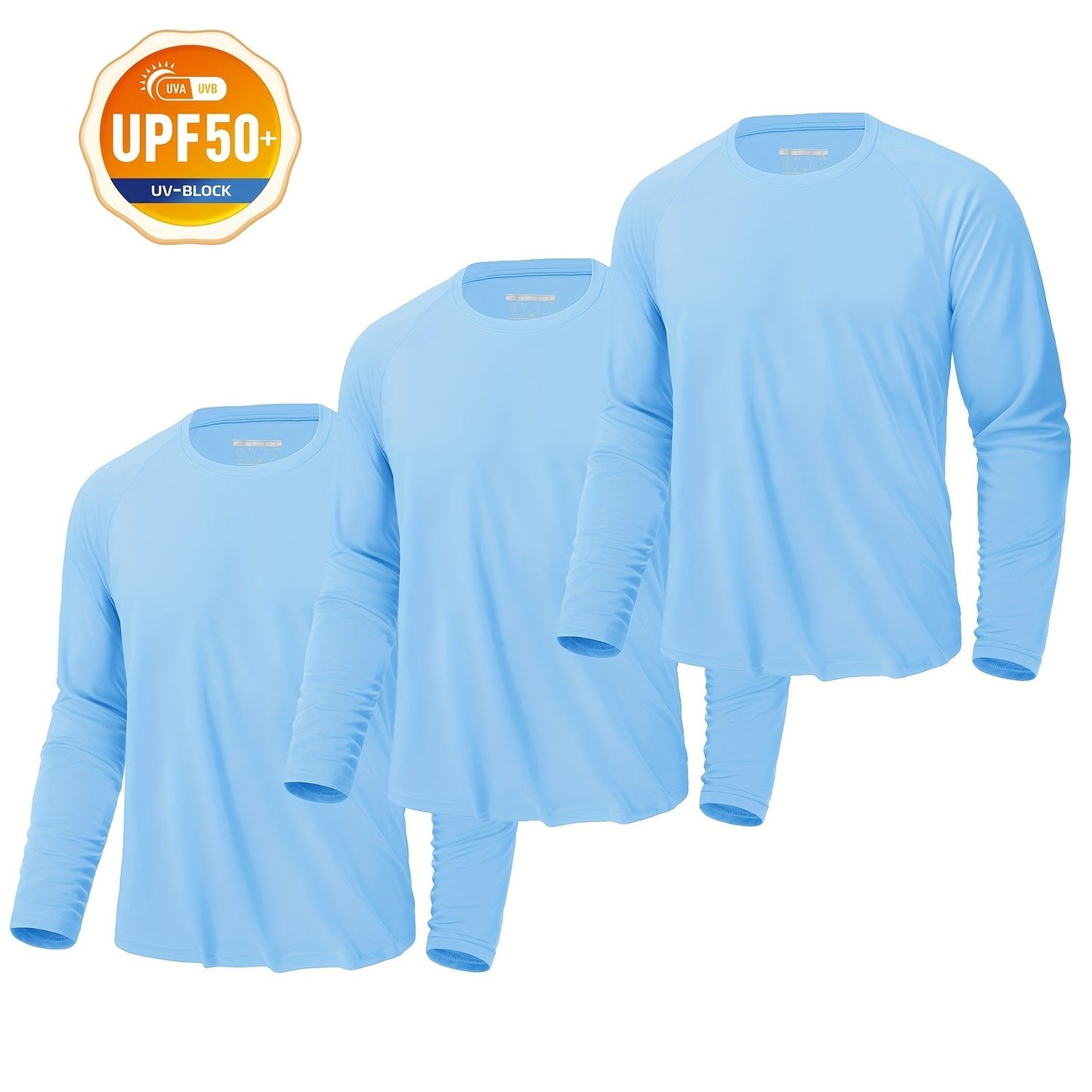 CRYSULLY Men's UPF 50 Plus Long Sleeve Breathable Tees
