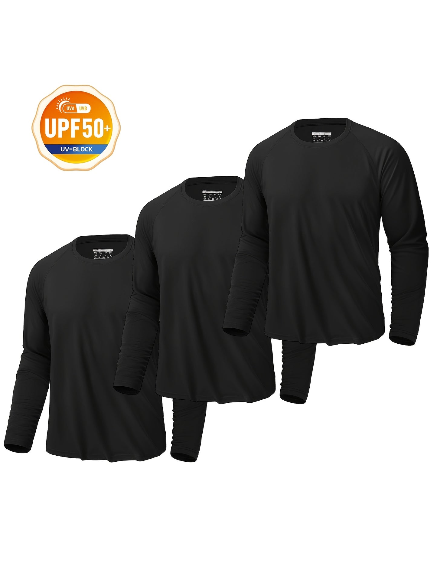 CRYSULLY Men's UPF 50 Plus Long Sleeve Breathable Tees