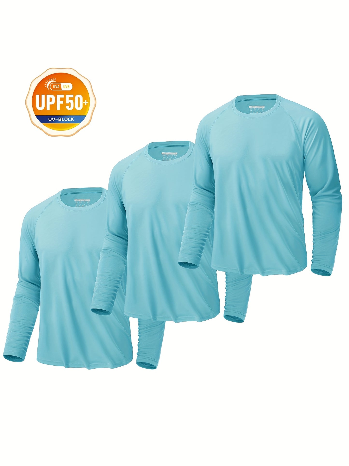 CRYSULLY Men's UPF 50 Plus Long Sleeve Breathable Tees