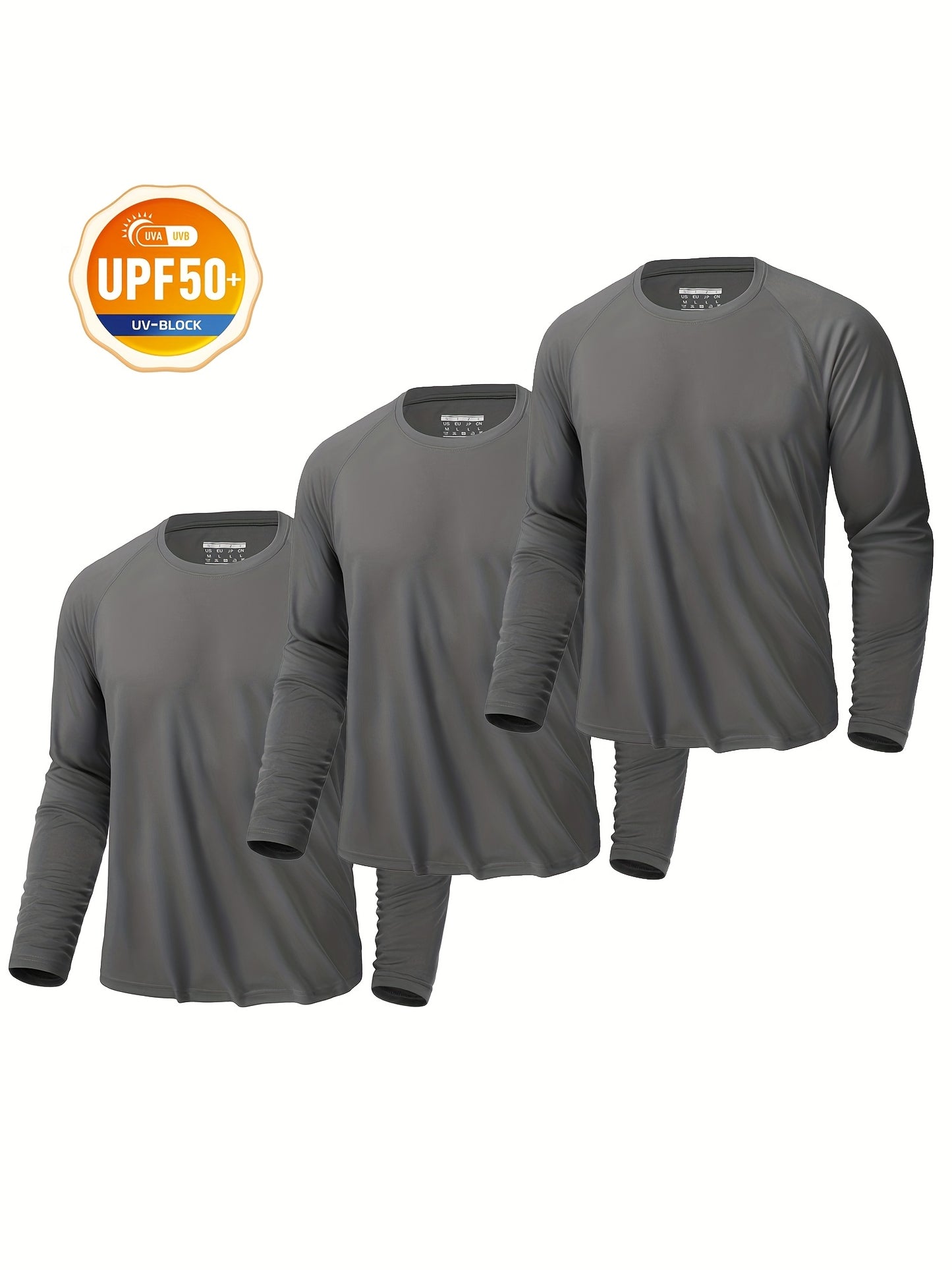 CRYSULLY Men's UPF 50 Plus Long Sleeve Breathable Tees