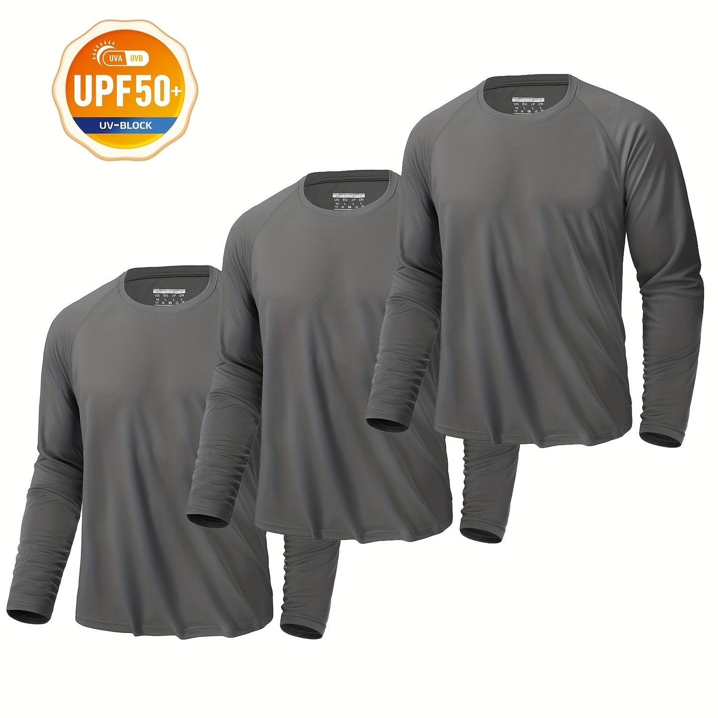 CRYSULLY Men's UPF 50 Plus Long Sleeve Breathable Tees