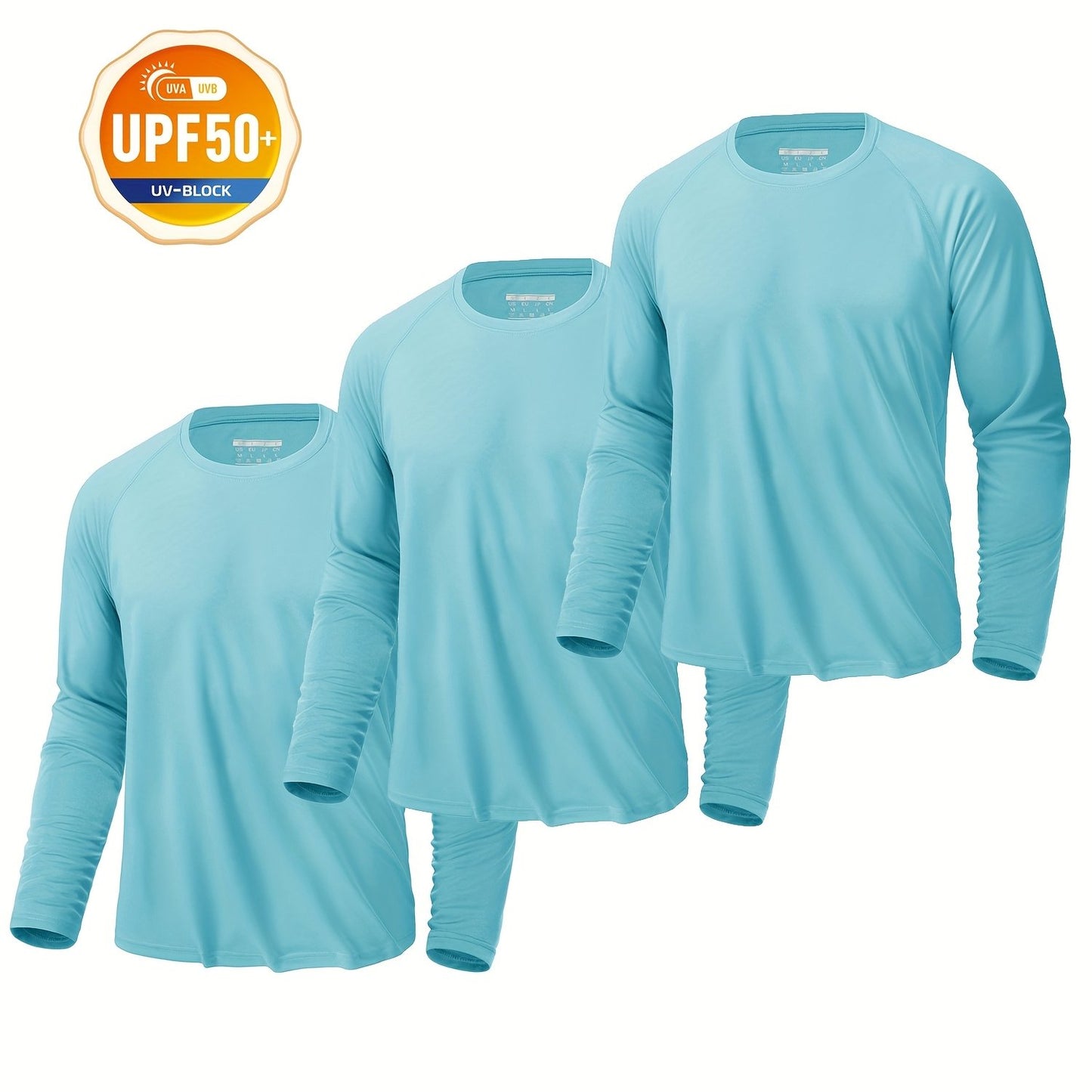 CRYSULLY Men's UPF 50 Plus Long Sleeve Breathable Tees