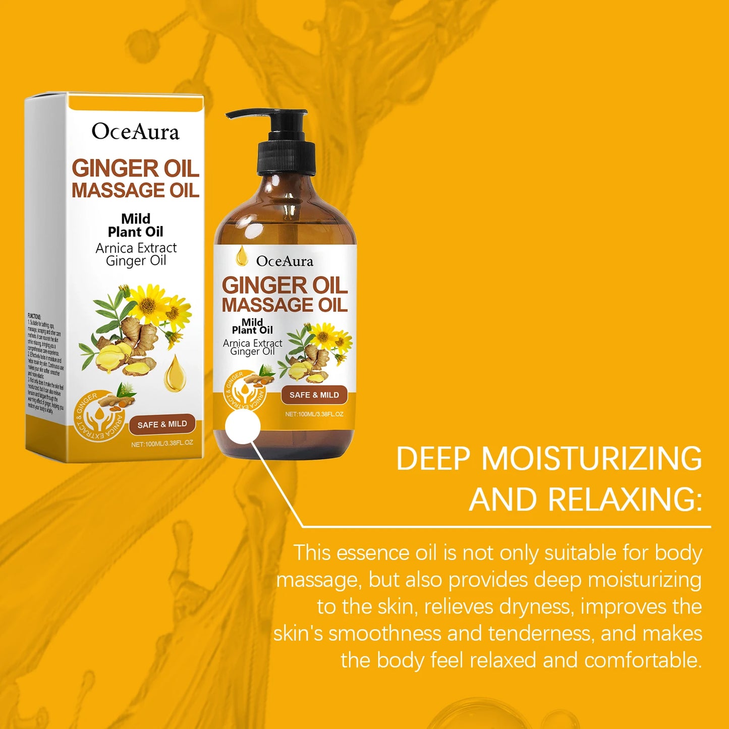 Ginger Body Massage Oil For Skin Elasticity And Sagging Relief