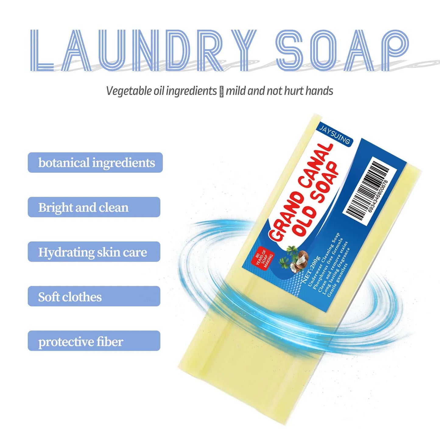 Jaysuing Laundry Soap Bar With Brush Heavy Stain Removal