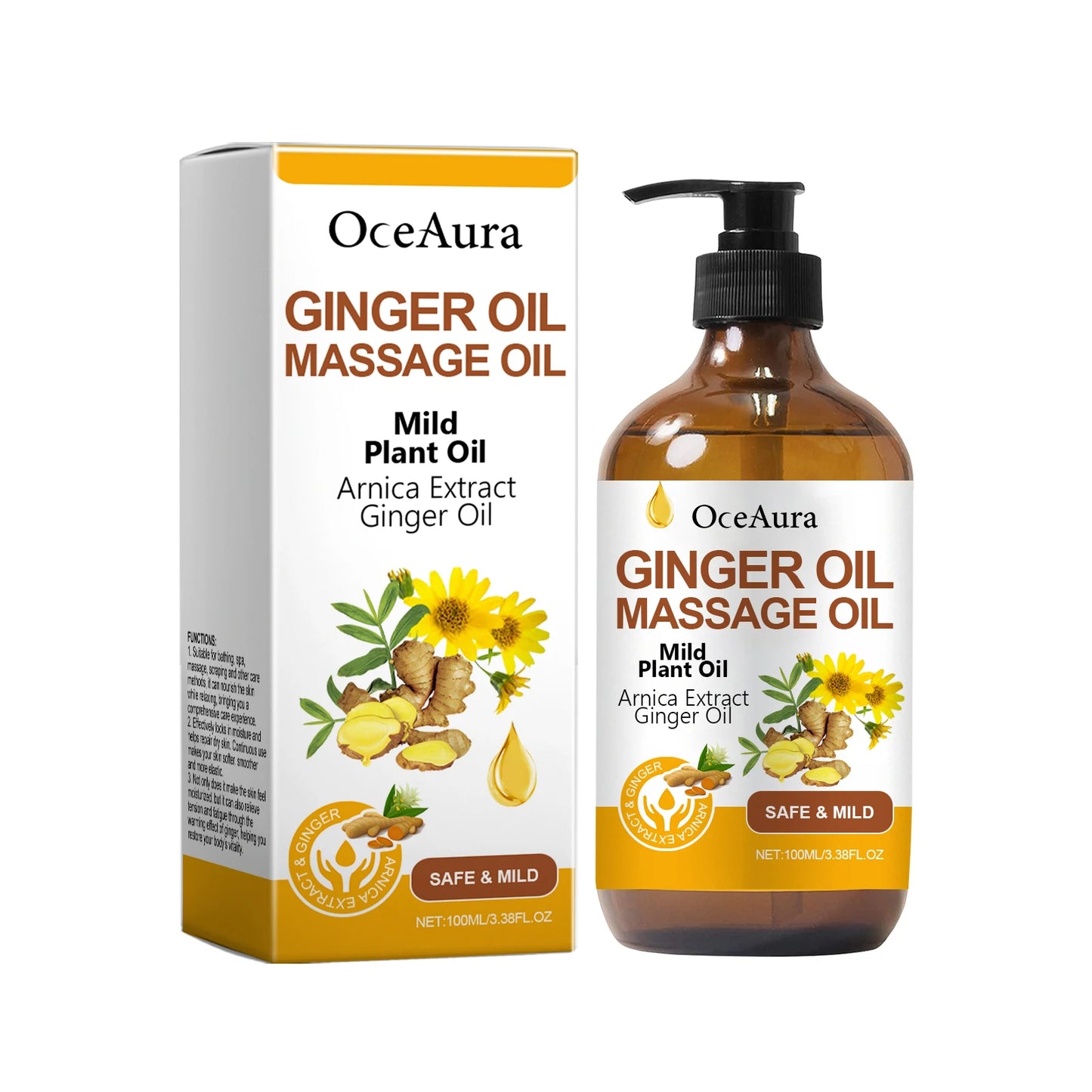 Ginger Body Massage Oil For Skin Elasticity And Sagging Relief