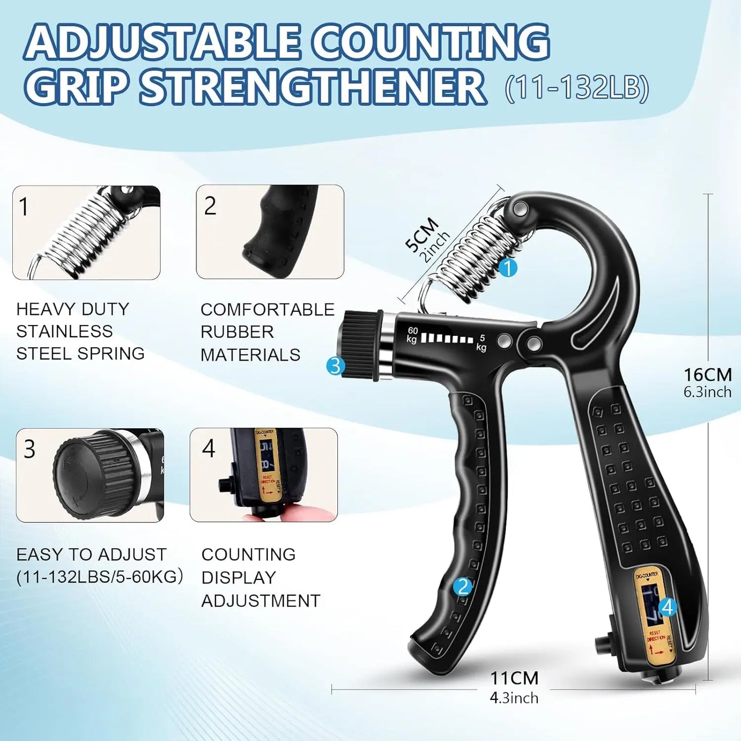 Grip Trainer Kit Hand Gripper Set For Strength Training And Recovery