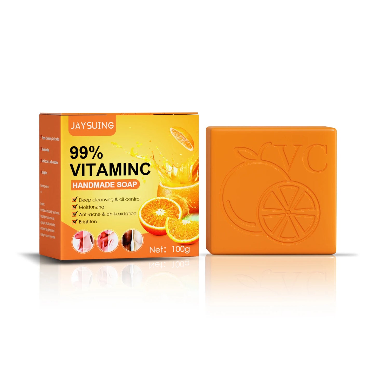 Jaysuing Vitamin C Whitening Soap for Cleansing Acne Prone Skin