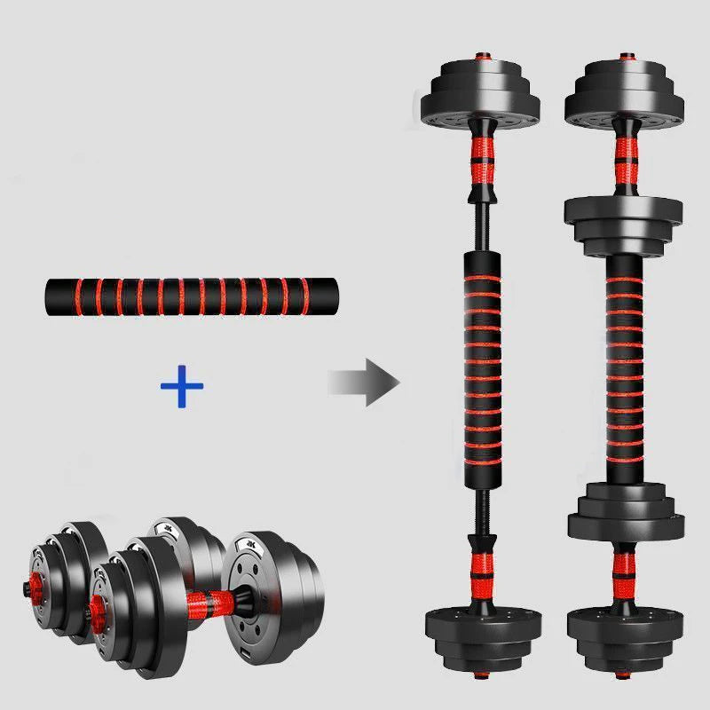 Adjustable Dumbbell Barbell Set with Anti Slip Grip