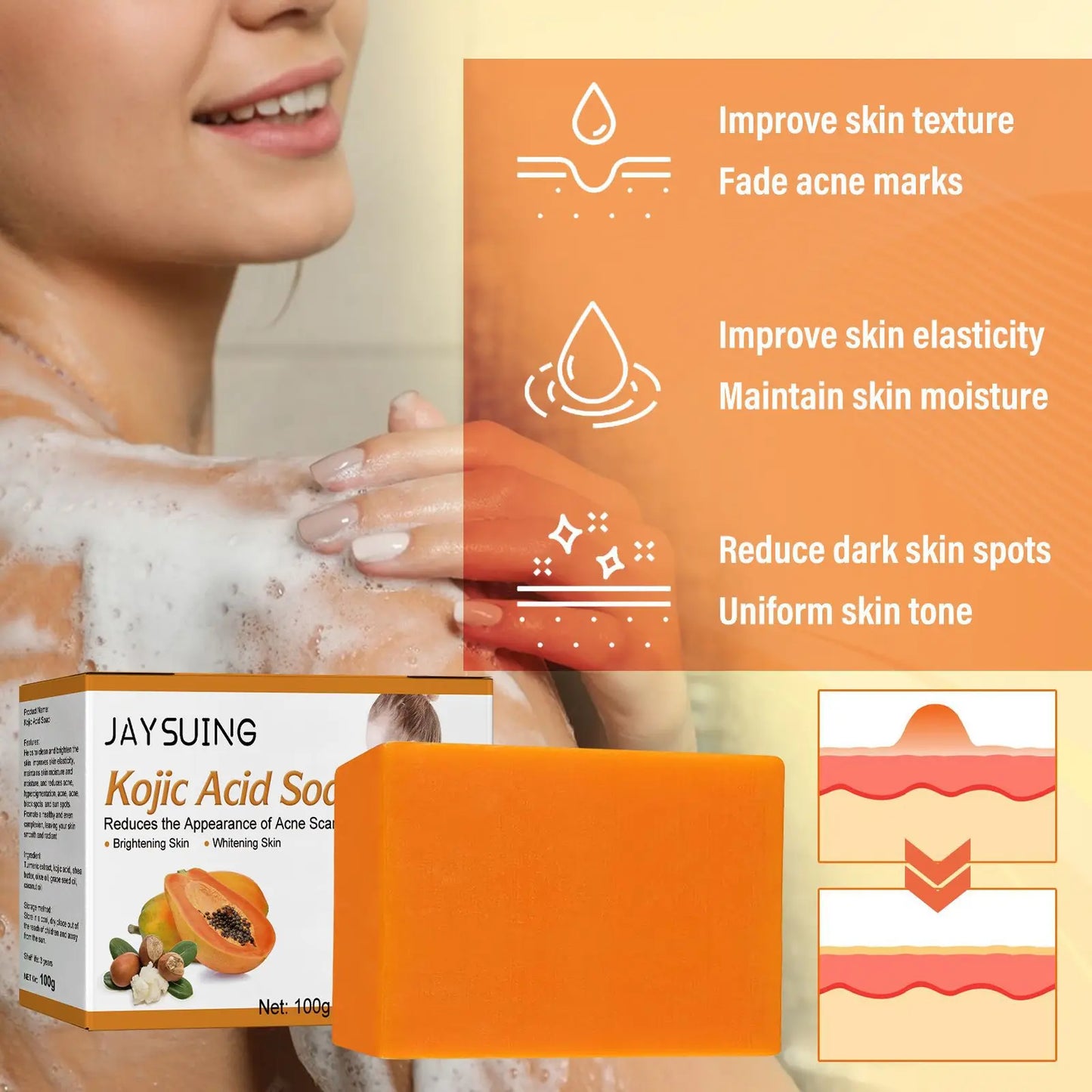 OuhoeHign-concerned Kojic Acid Skin Lightening Soap For Dark Spot Removal