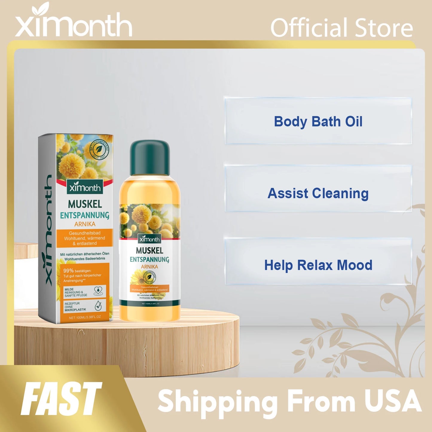 Ximonth Body Bath Oil Soften Skin Moisturize Repair