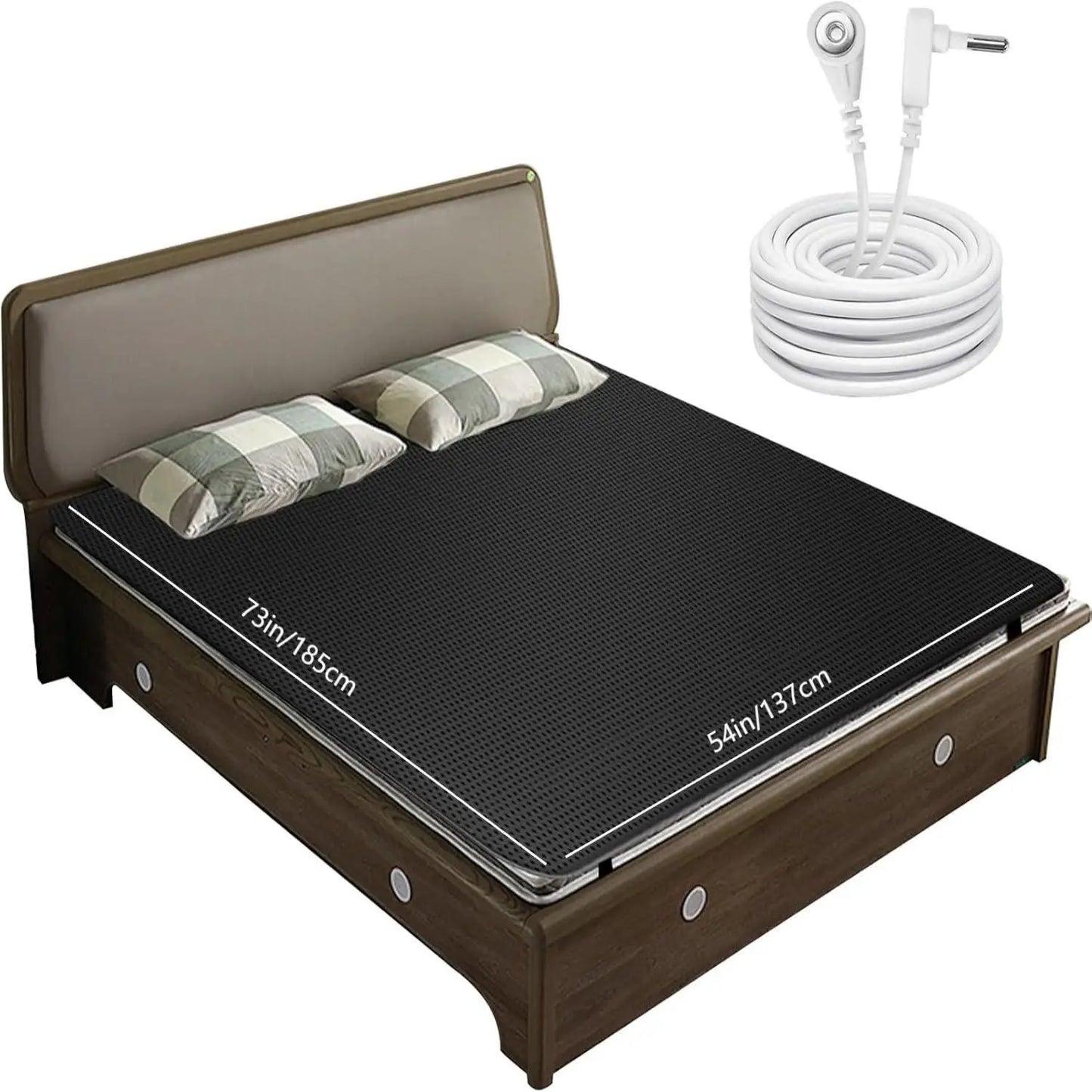 Grounding Sheet and Mat Combo Perforated Conductive Carbon Faux Leather