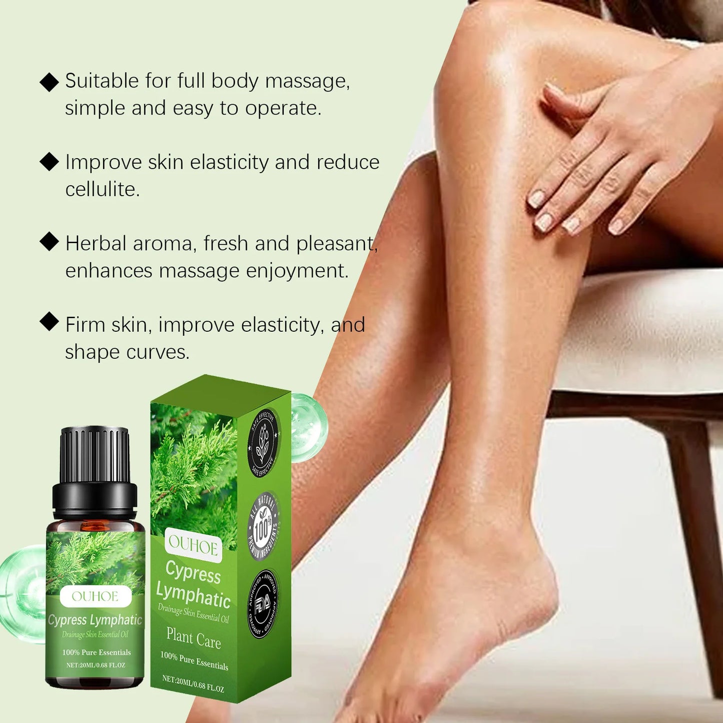 Ouhoe Lymphatic Drainage Oil For Firming Skin And Weight Loss