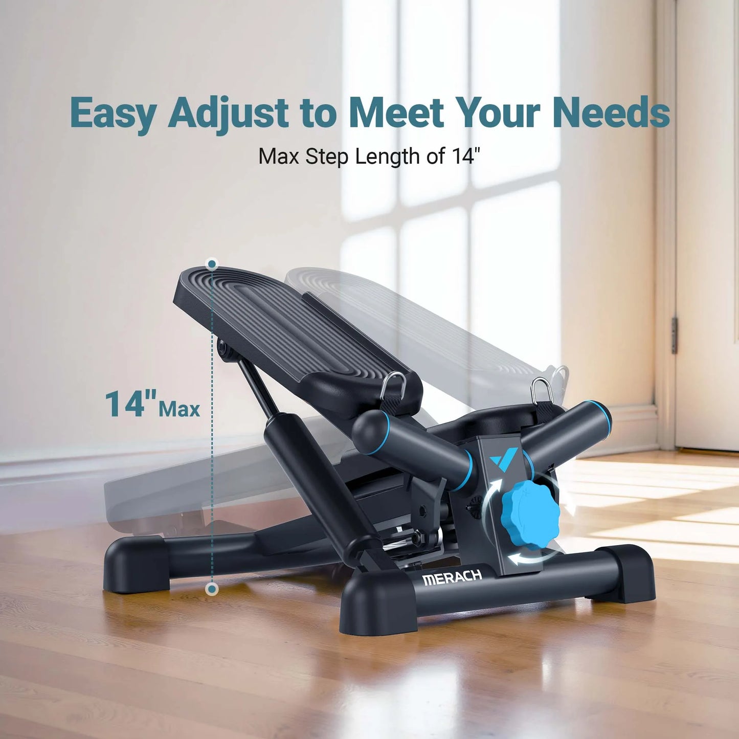 MERACH Stair Stepper 330LBS Capacity With Resistance Band