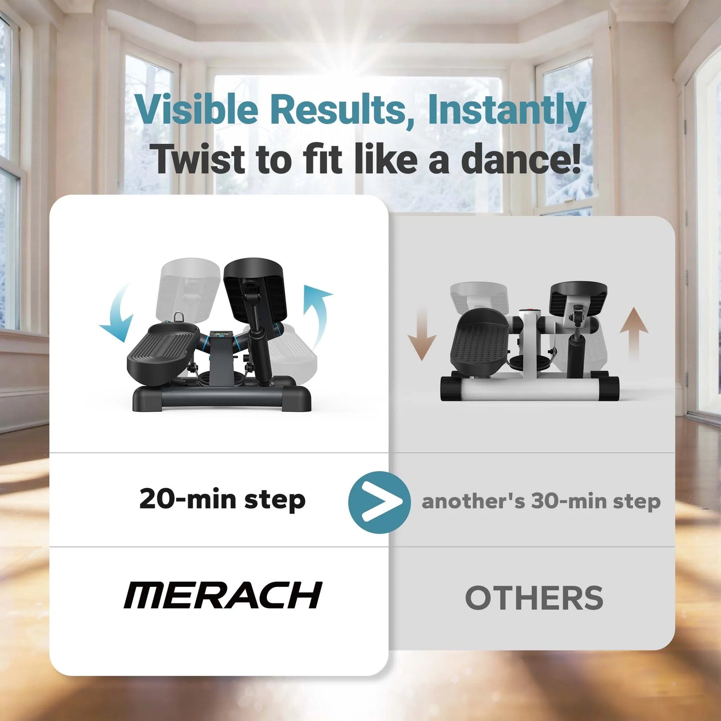 MERACH Stair Stepper 330LBS Capacity With Resistance Band