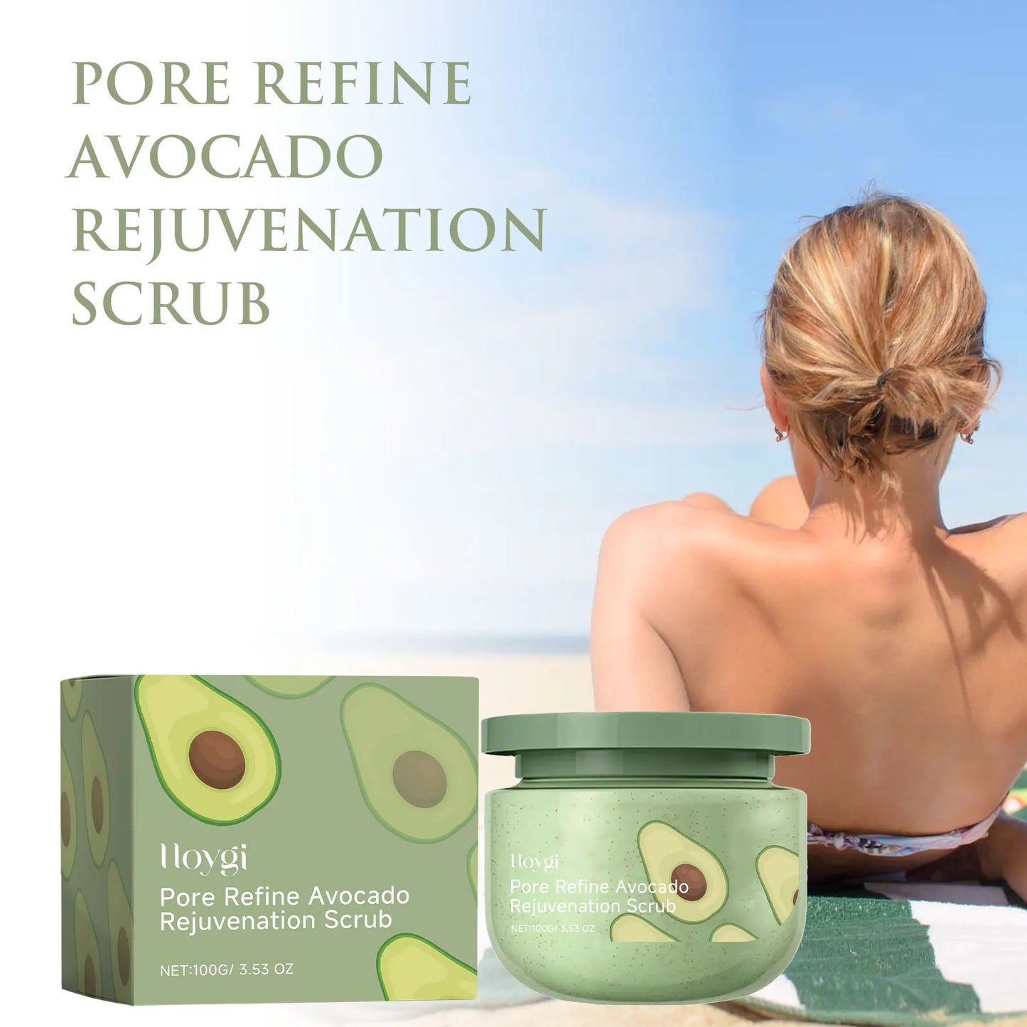 Hoygi Avocado Exfoliating Body Scrub for Silky Skin