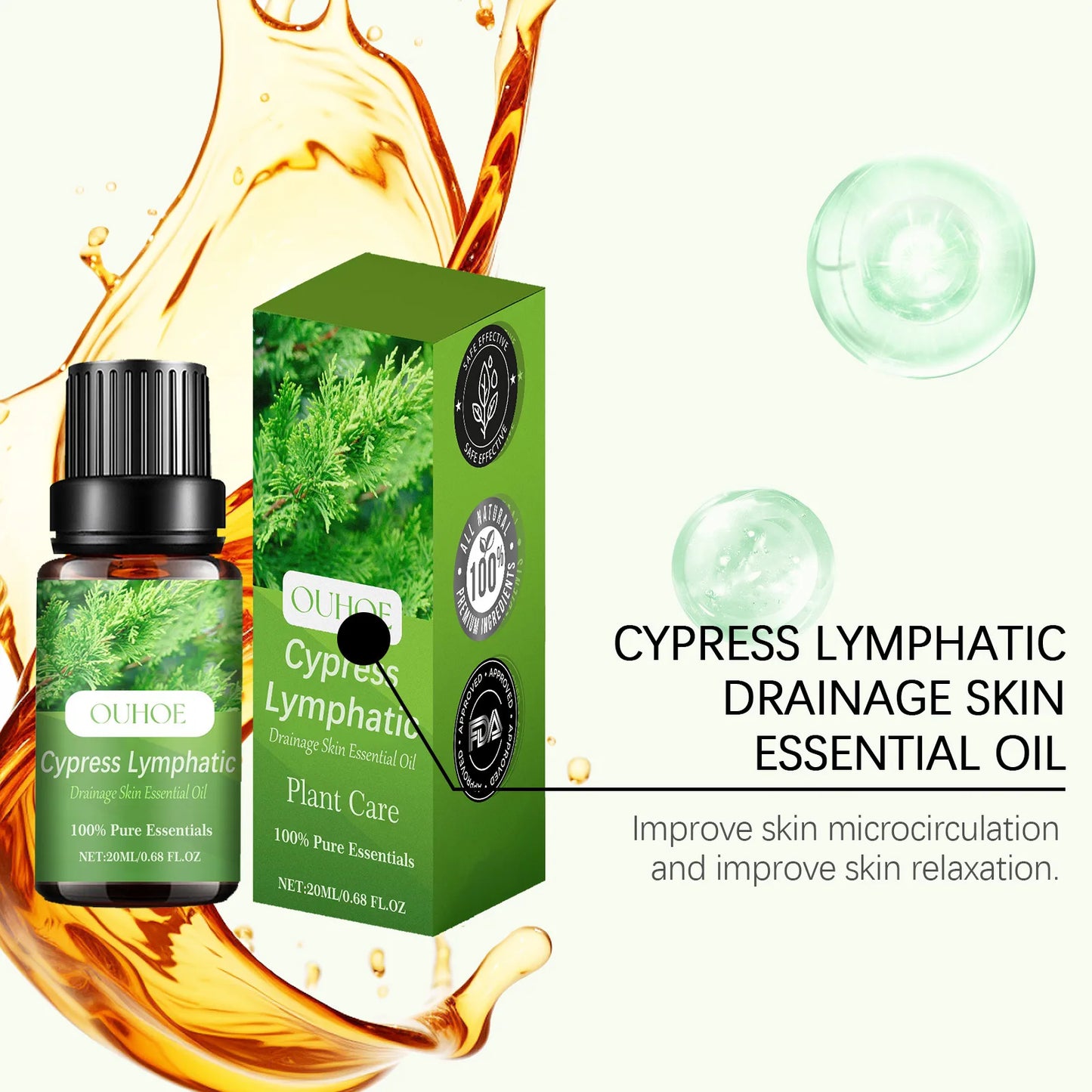 Ouhoe Lymphatic Drainage Oil For Firming Skin And Weight Loss