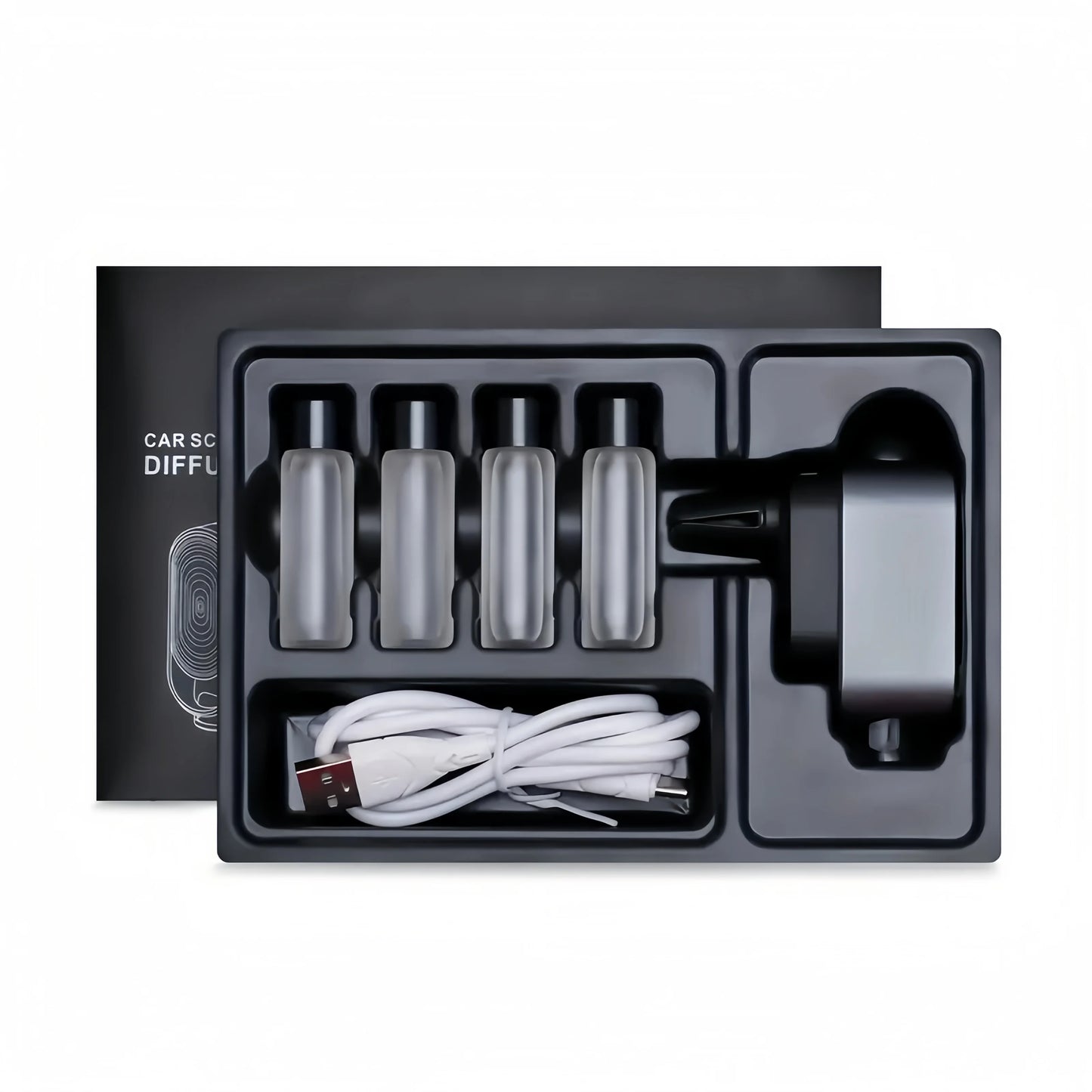 Car Aromatherapy Diffuser Set Four Perfume Bottles Air Freshener
