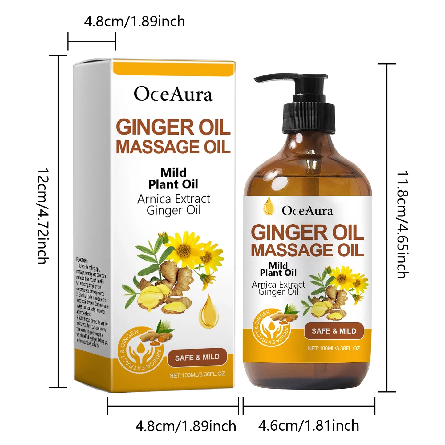 Ginger Body Massage Oil For Skin Elasticity And Sagging Relief