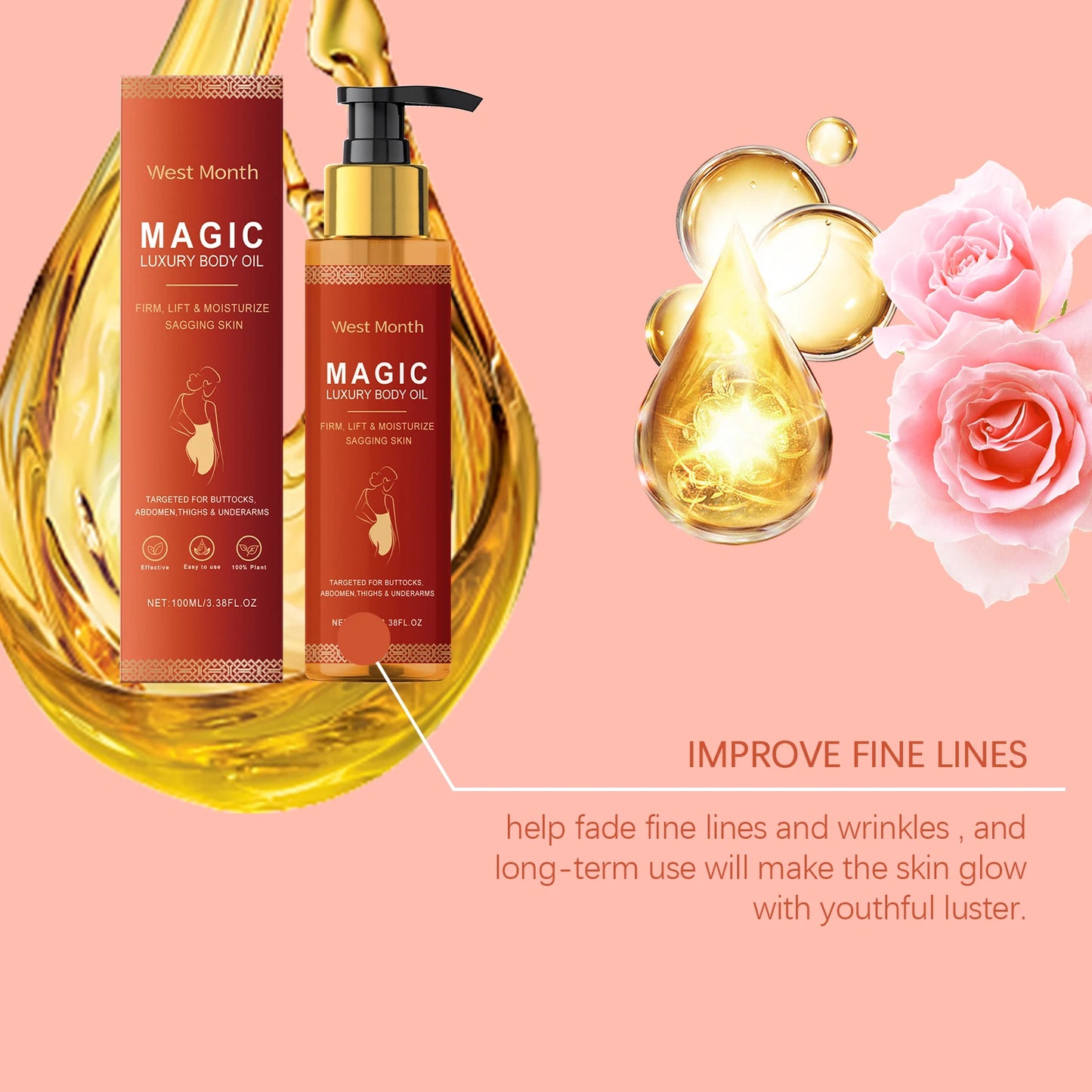 West&Month Body Tightening Oil for Moisturizing and Firming Skin