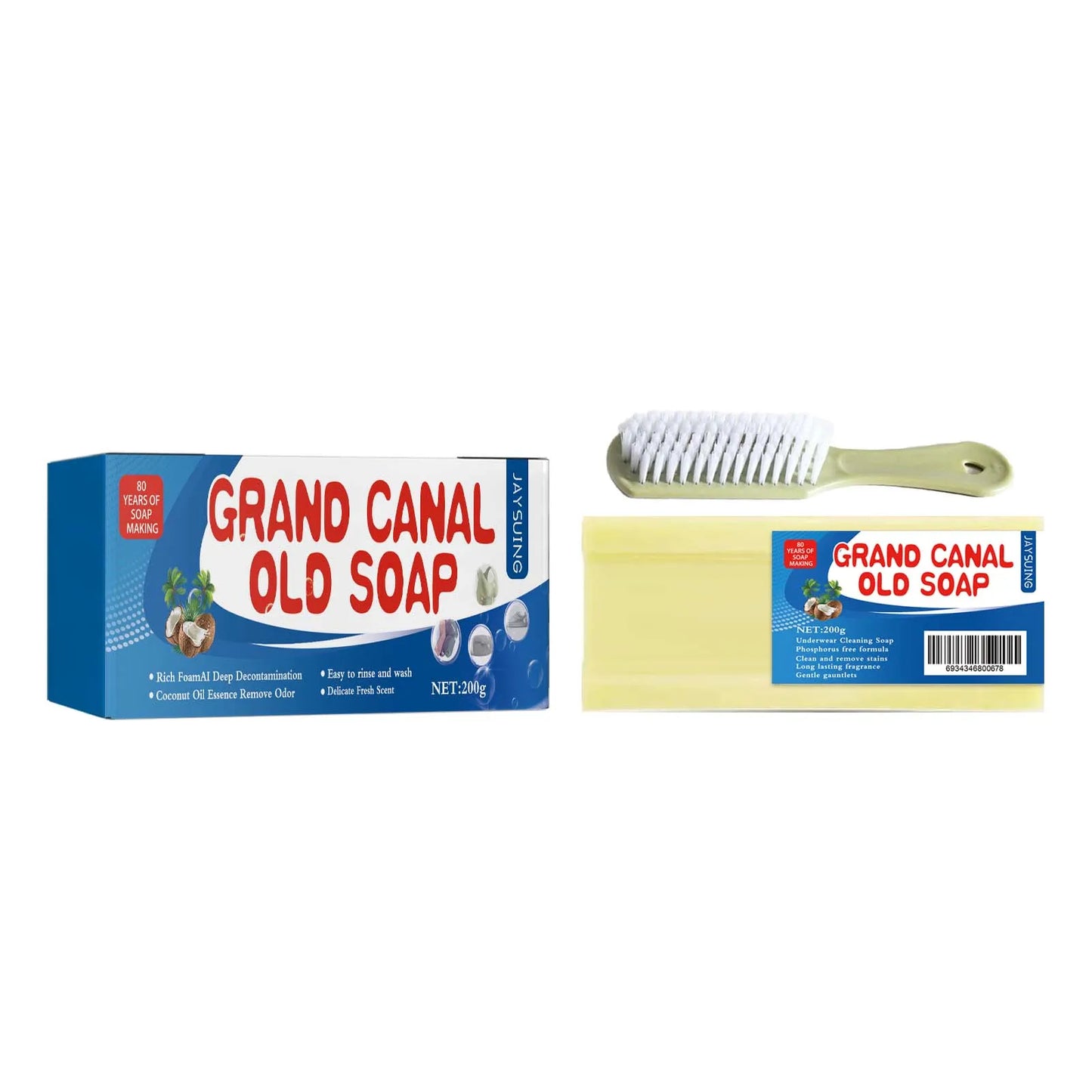 Jaysuing Laundry Soap Bar With Brush For Stain Removal