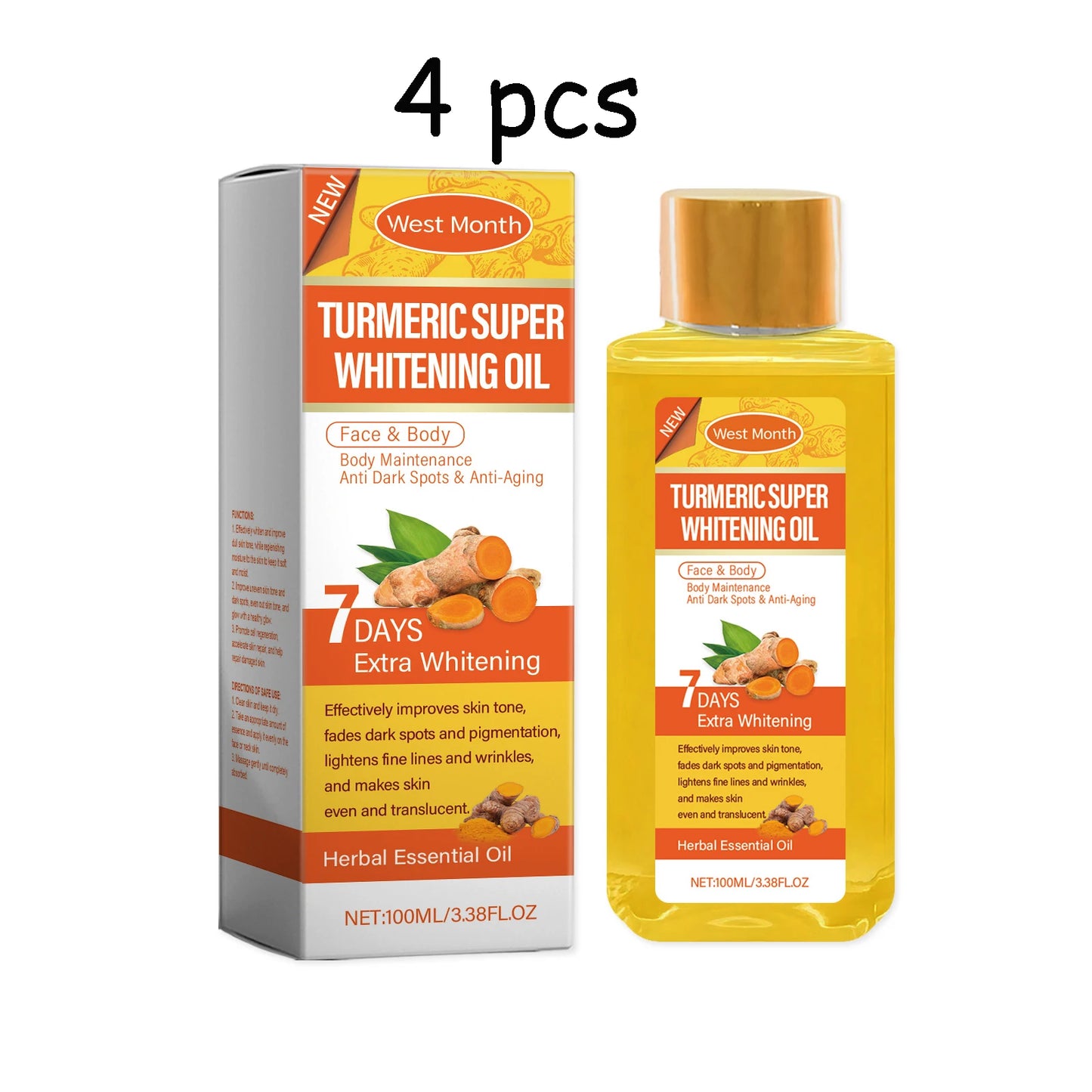 West Month Turmeric Body Essence Oil Daily Moisturizing For Skin