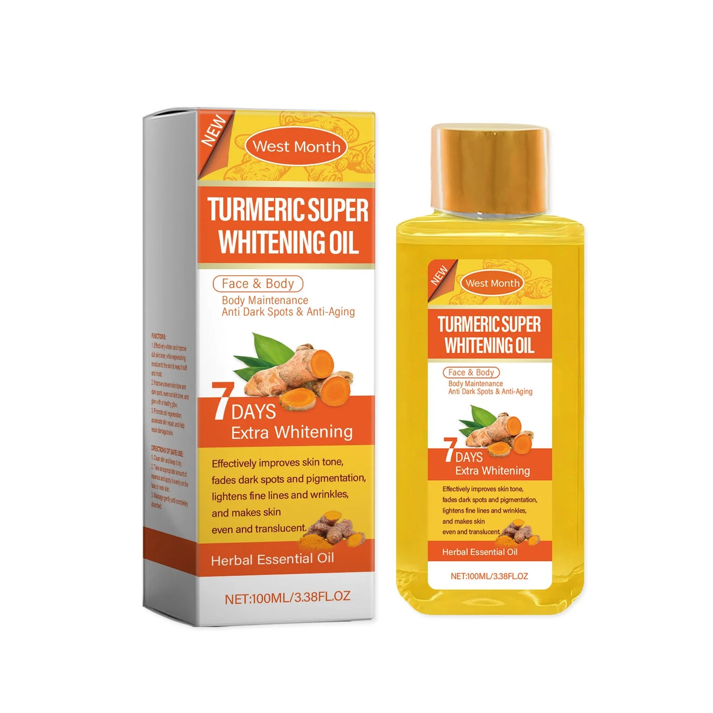 West Month Turmeric Body Essence Oil Daily Moisturizing For Skin