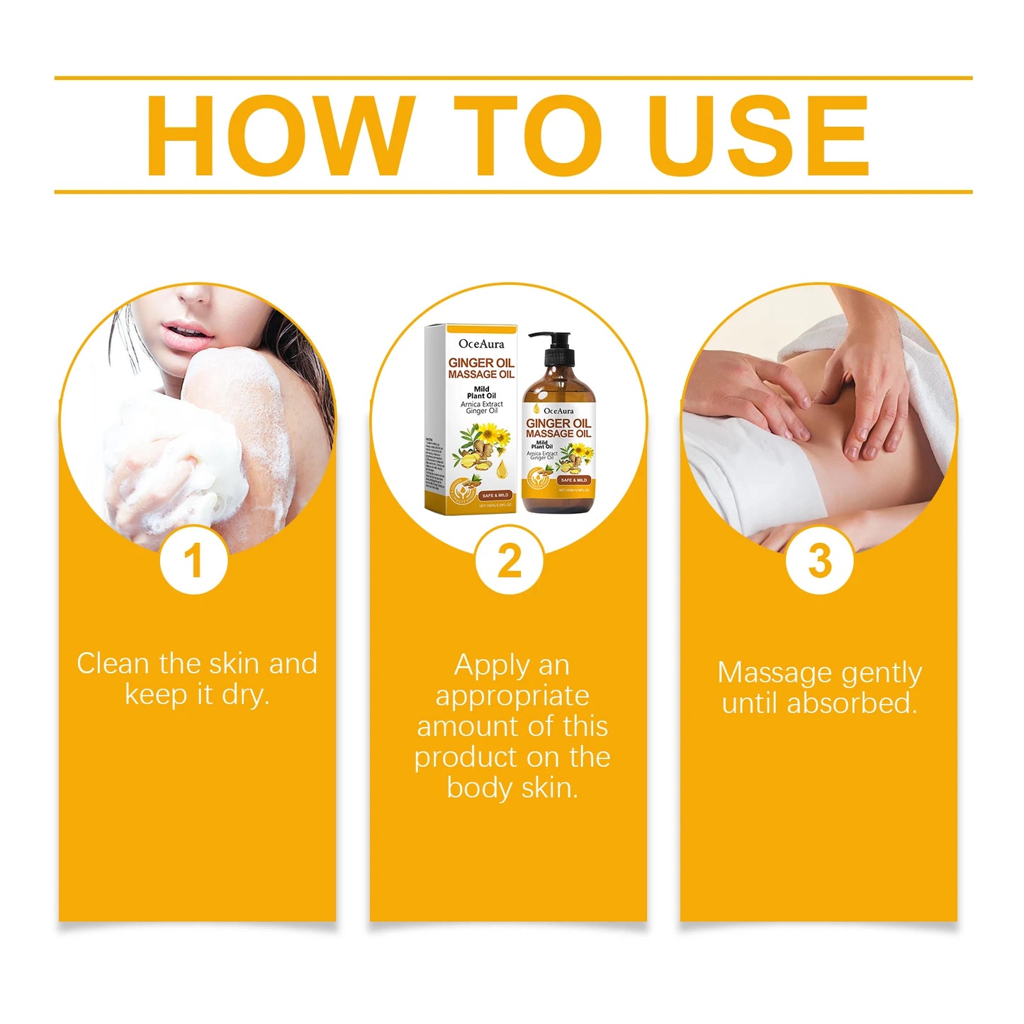 Ginger Body Massage Oil For Skin Elasticity And Sagging Relief