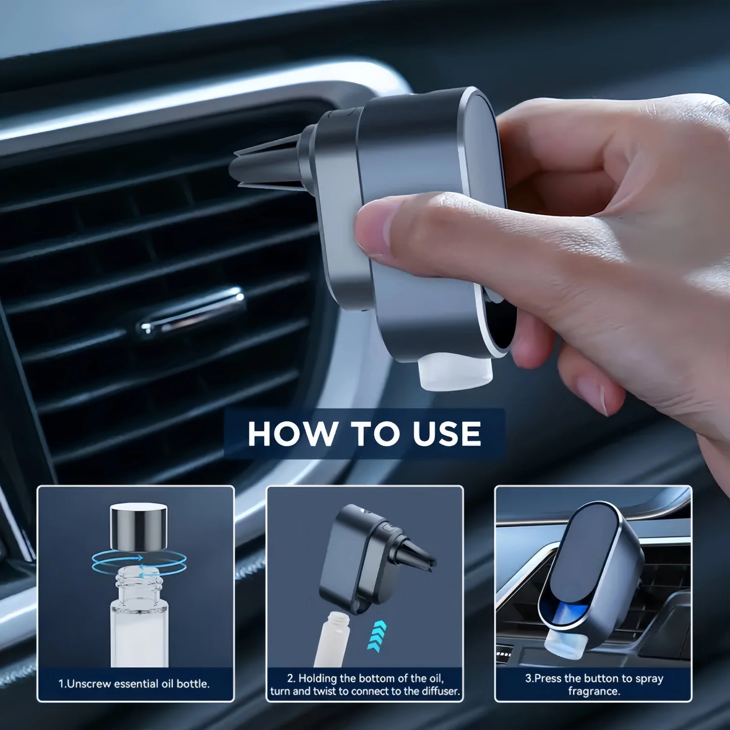 Car Aromatherapy Diffuser Set Four Perfume Bottles Air Freshener