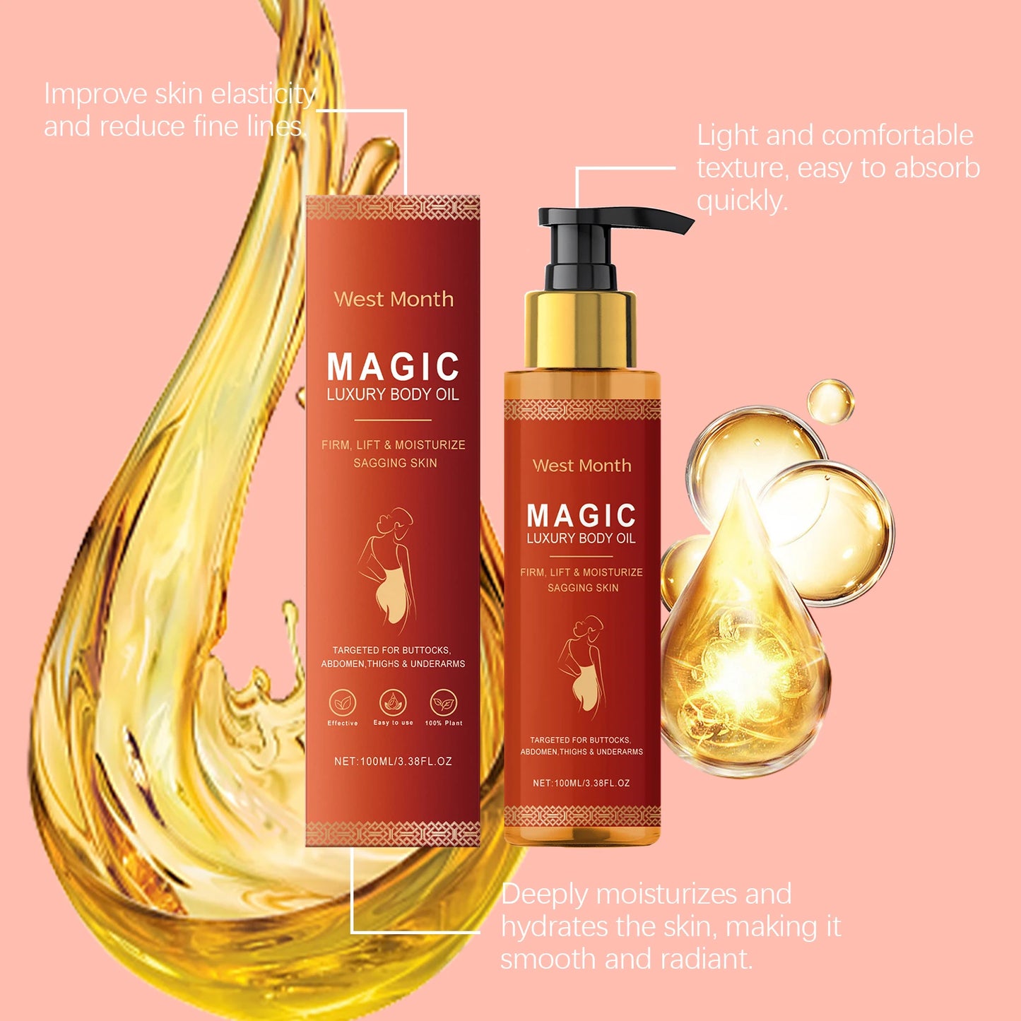 West&Month Body Tightening Oil for Moisturizing and Firming Skin