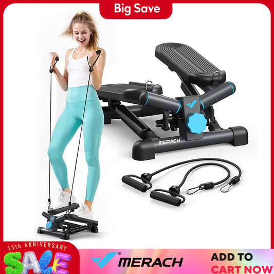 MERACH Stair Stepper 330LBS Capacity With Resistance Band
