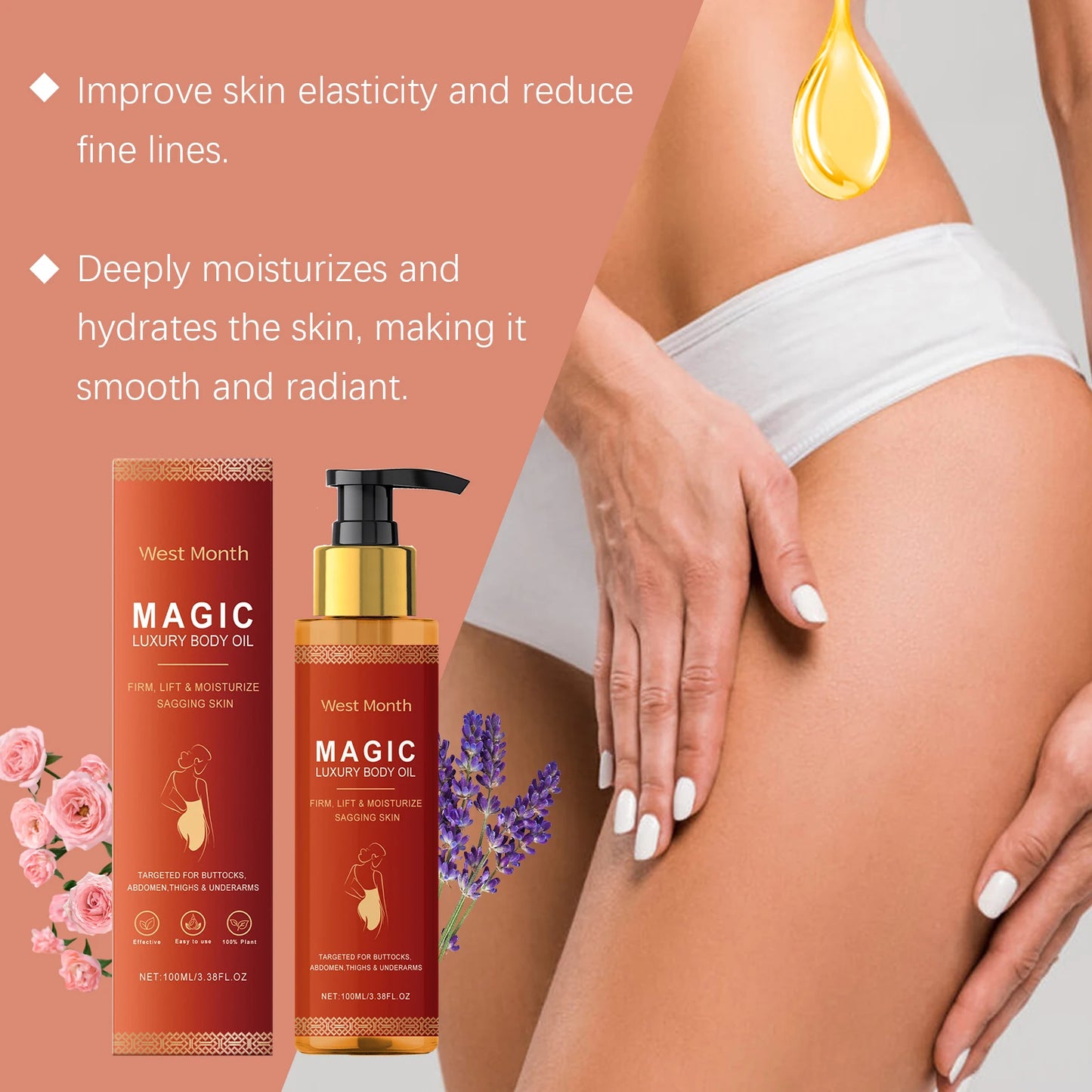 West&Month Body Tightening Oil for Moisturizing and Firming Skin