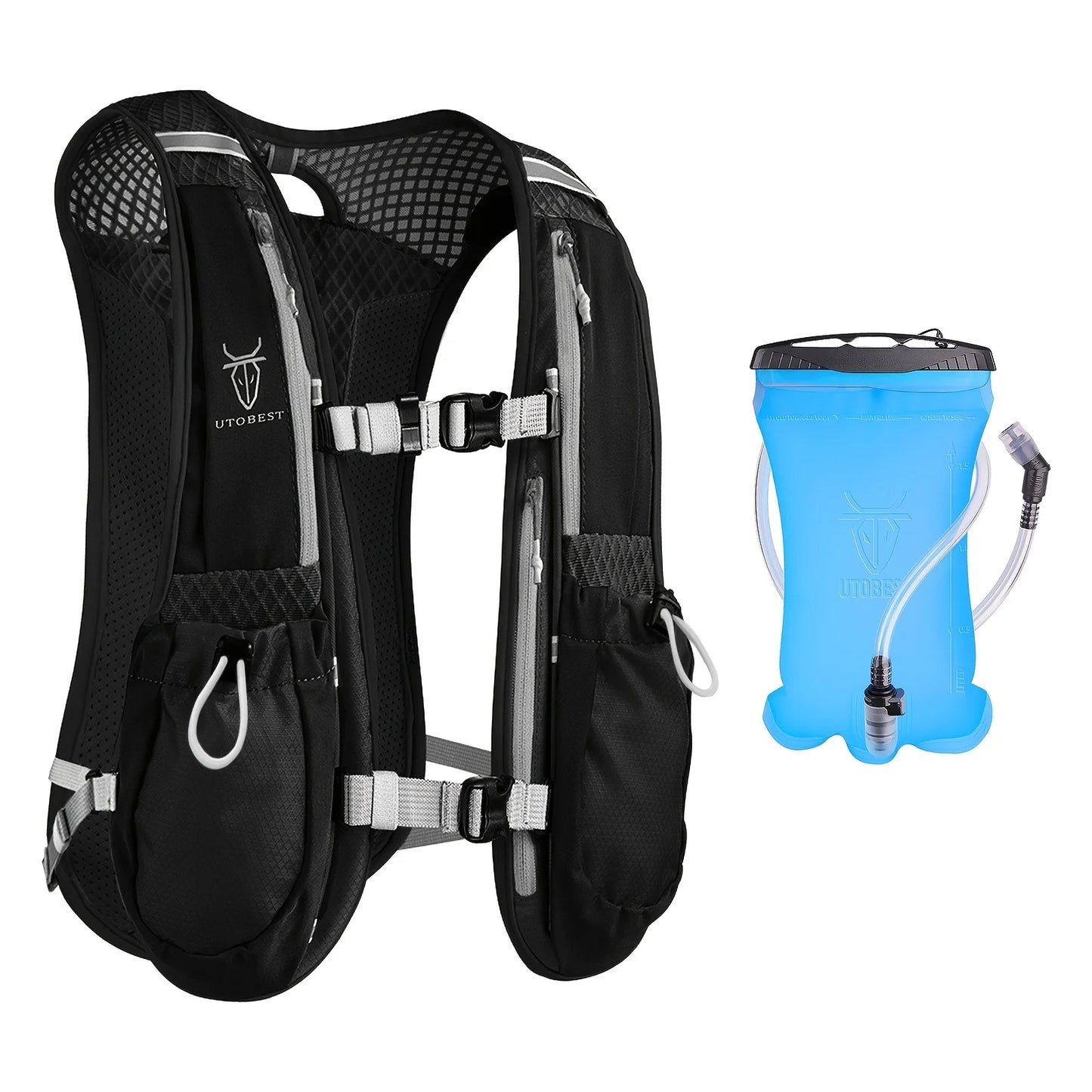 UTOBEST Hydration Running Vest With Reservoir Ultralight Multi Pocket Outdoors