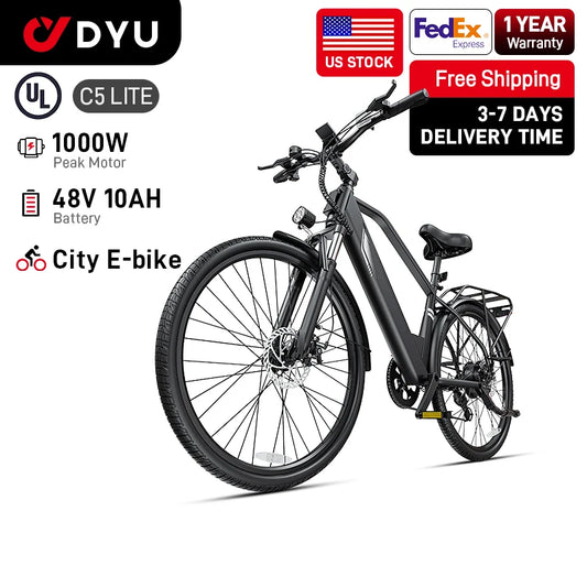 DYU C5 Electric Bike 1000W Motor 480Wh Lithium Battery