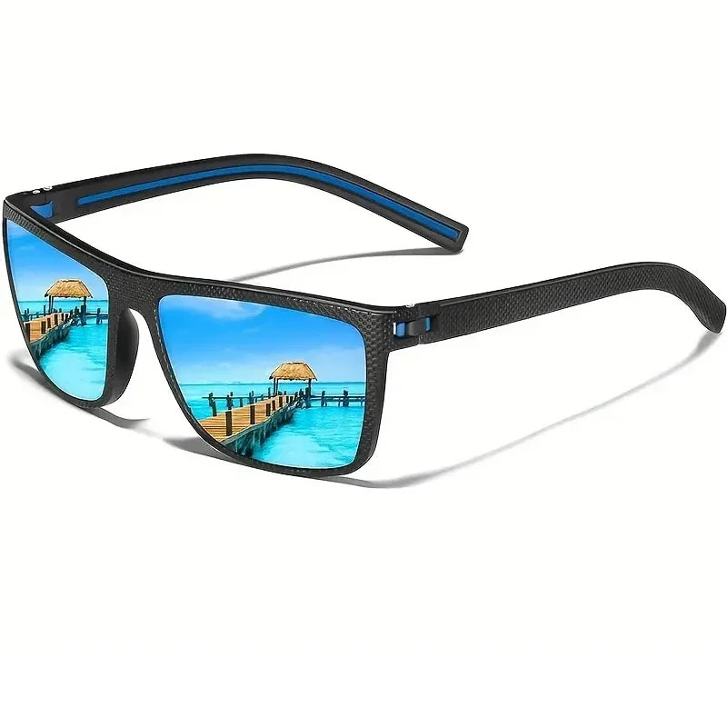 Square Polarized Sunglasses Lightweight Frame UV Protection for Men Women
