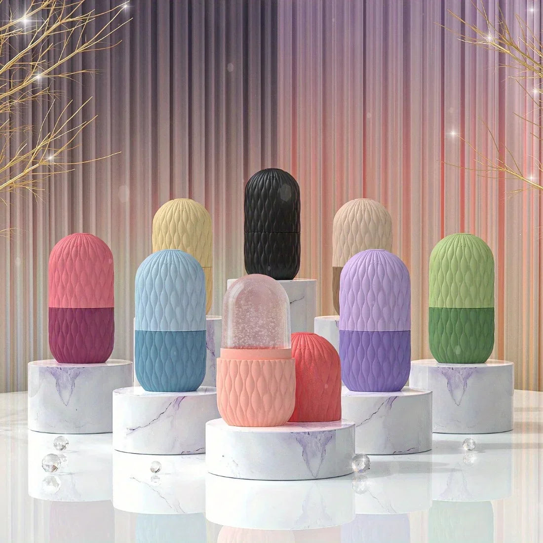 BXA Ice Face Roller Reusable Silicone Facial Massage Tool